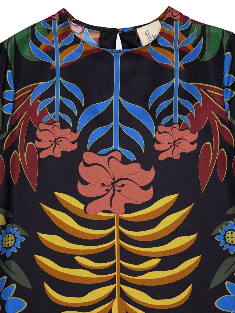 Paula Feather-trim Floral-print Midi Dress In Multi