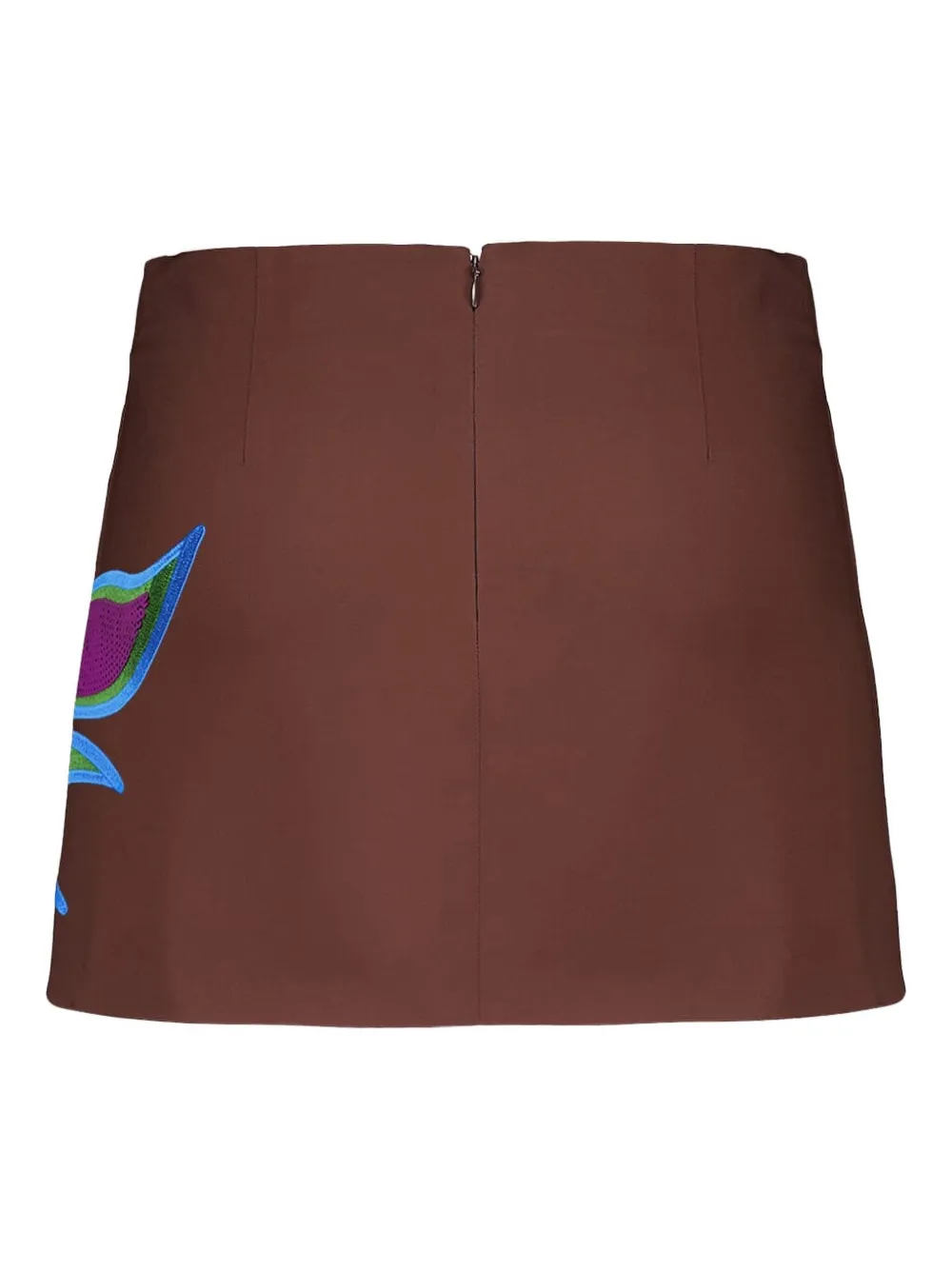 PAULA Mini-rok met borduurwerk - Bruin