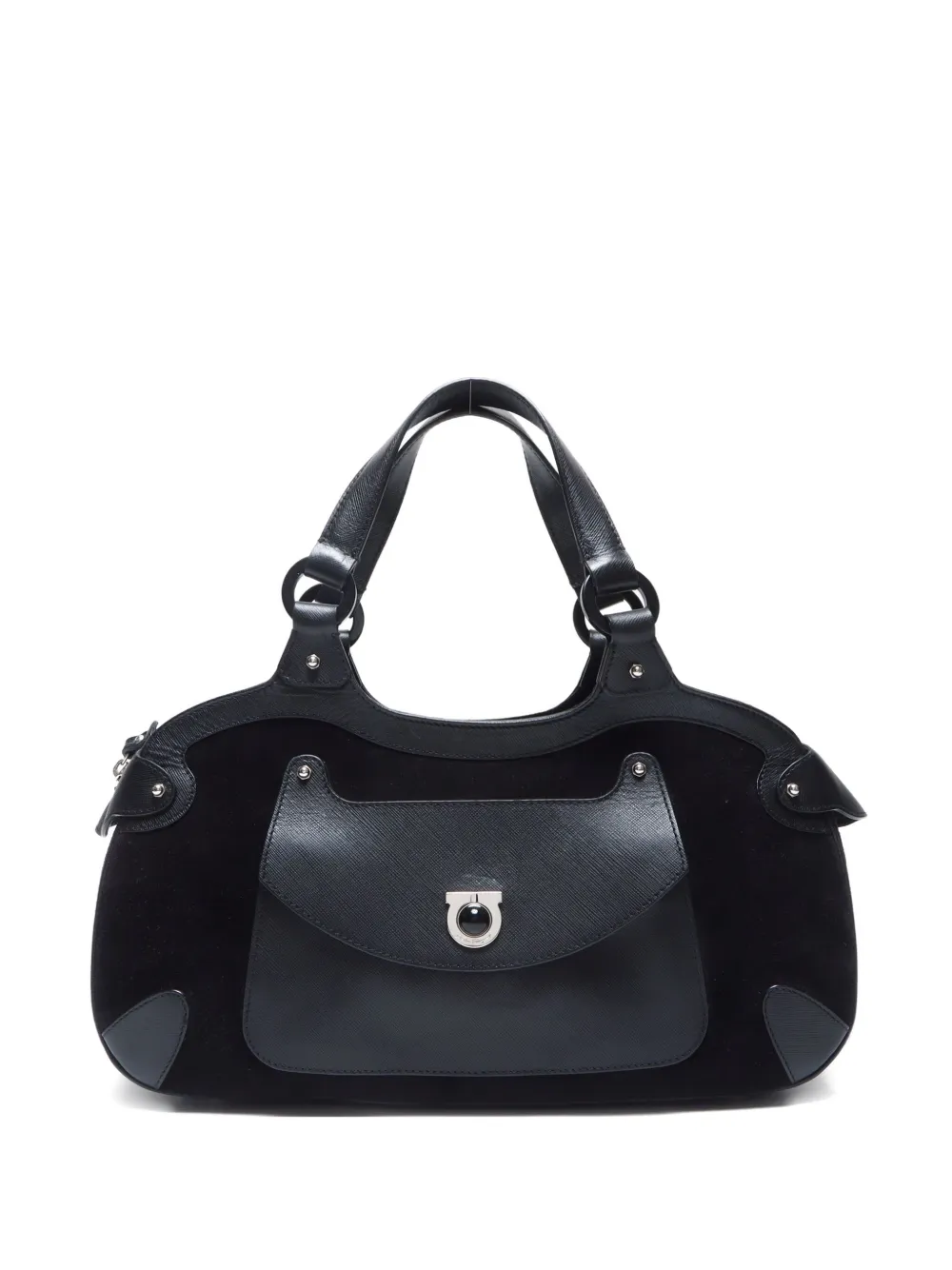 Ferragamo Pre-Owned 1990-2010 Gancini-plaque handbag | Black | Image 1