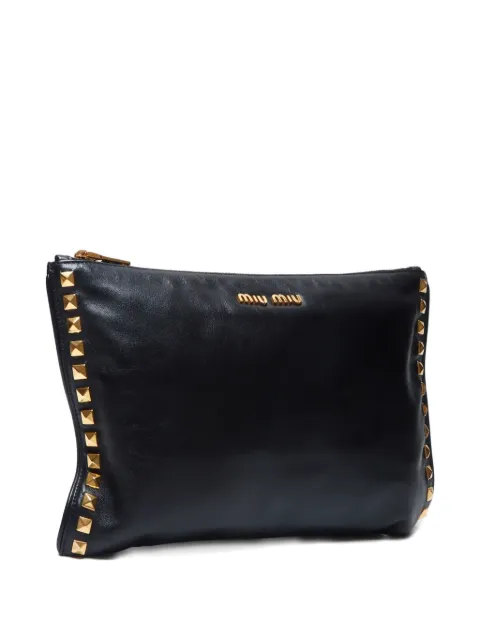Miu Miu Pre-Owned 2010s stud-embellished clutch bag
