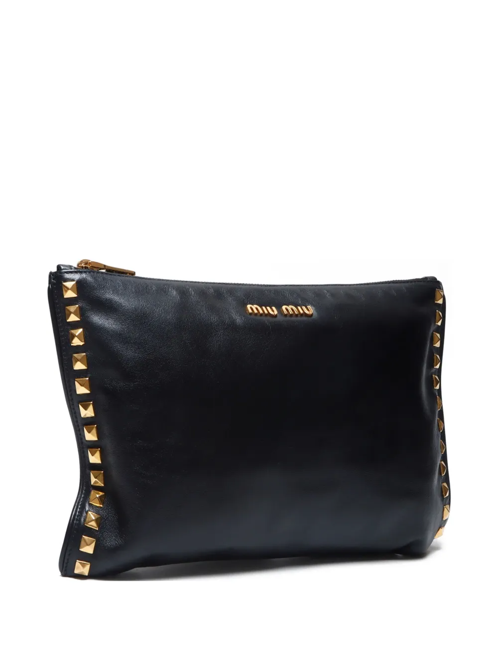Miu Miu Pre-Owned 2010s stud-embellished clutch bag | Black | Image 1