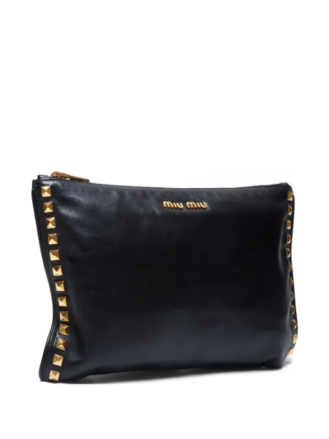 Miu Miu Pre-Owned 2010s stud-embellished clutch bag