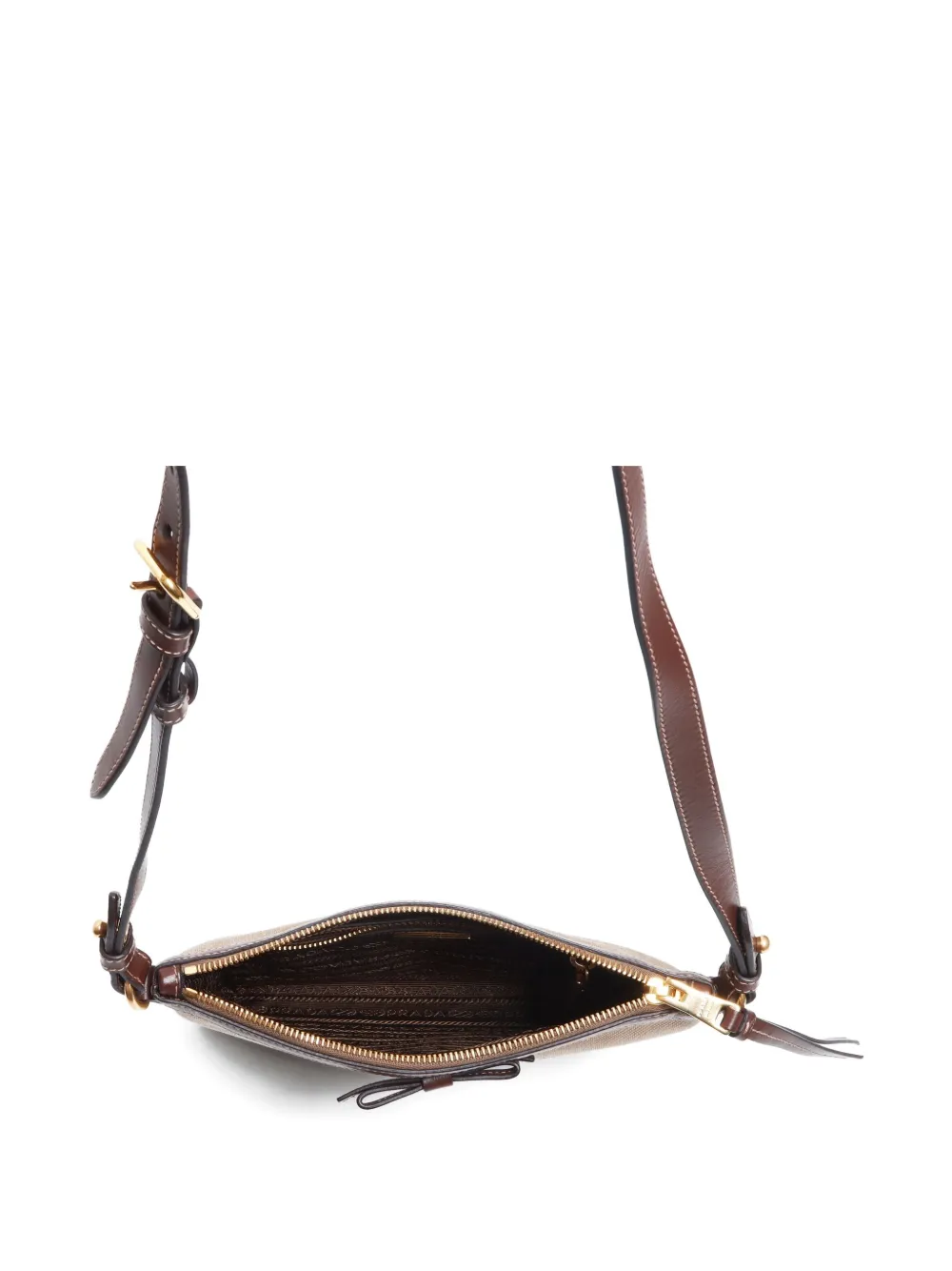 Pre-owned Prada 2010-2020s Logo-jacquard Cross Body Bag In Neutral