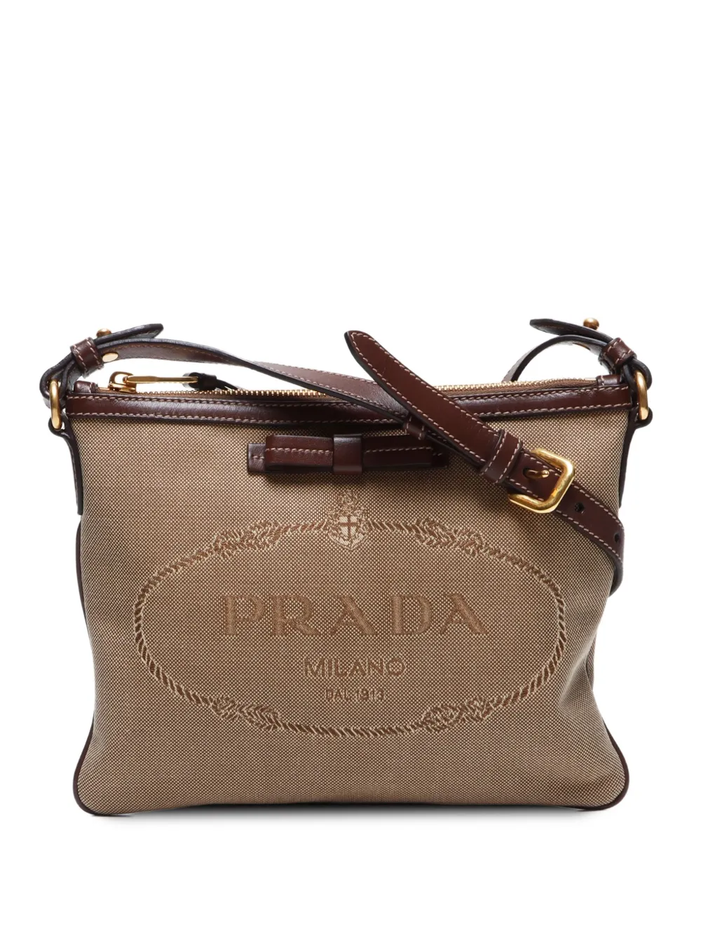 Prada Pre-Owned 2010-2020s ロゴジャカード ショルダーバッグ - ニュートラル Prada Pre-Owned 2010-2020s ロゴジャカード ショルダーバッグ - ニュートラル