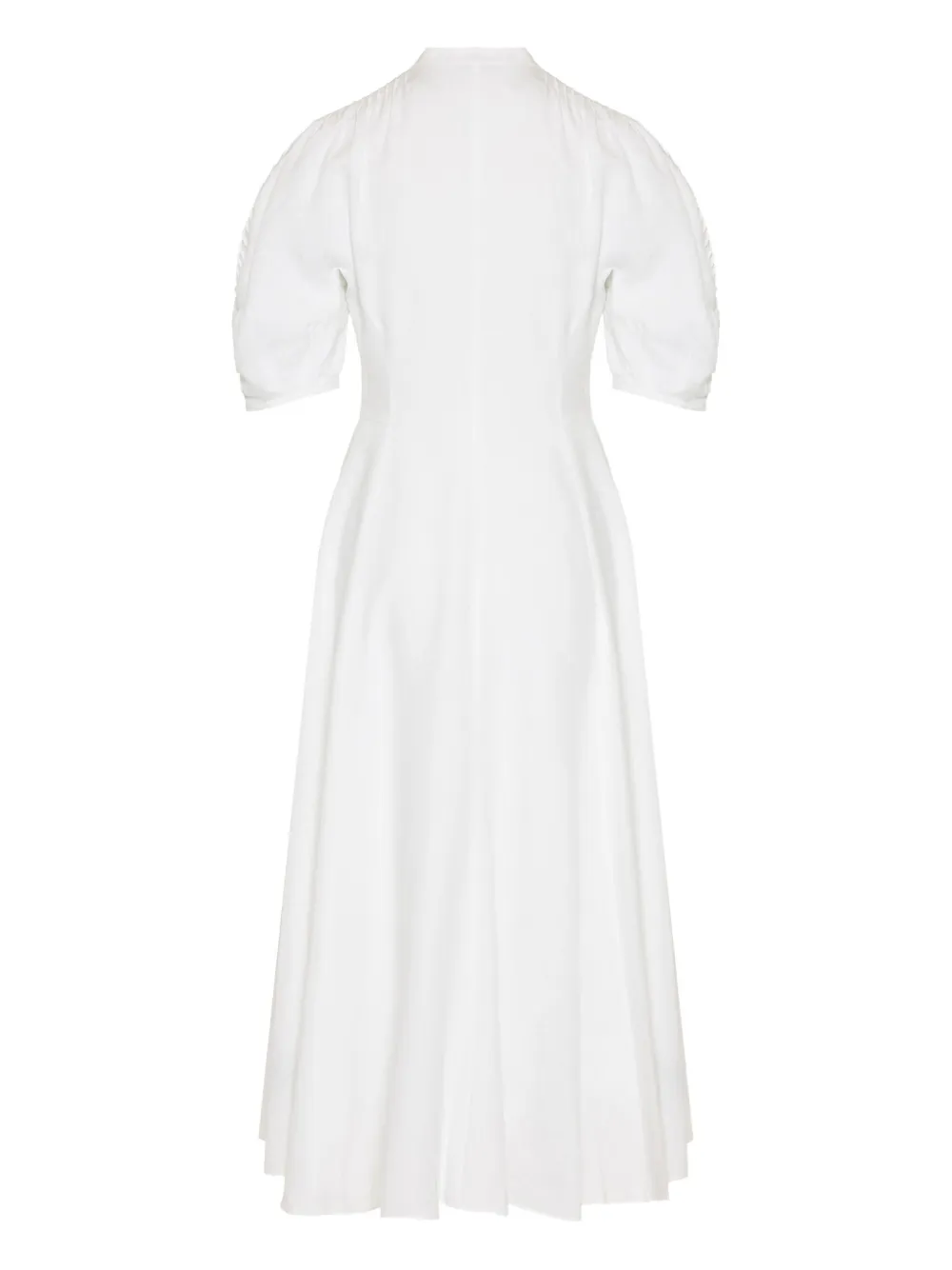Gabriela Hearst puff-sleeve pleated midi dress - Wit