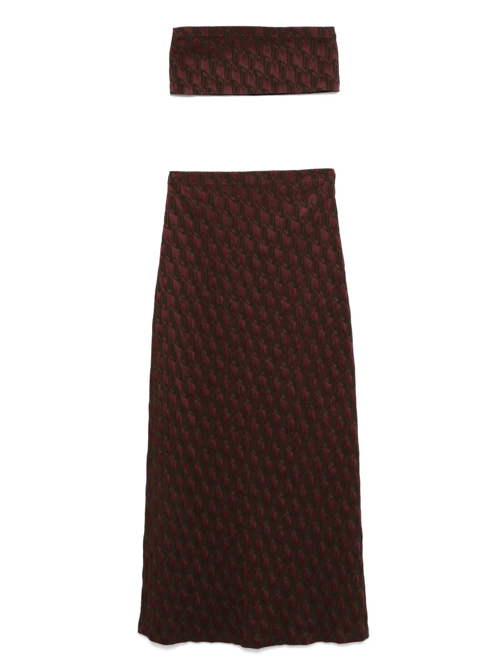 Jean Paul Gaultier Pre-Owned 2000s patterned-jacquard top and skirt set | rojo | Image 1