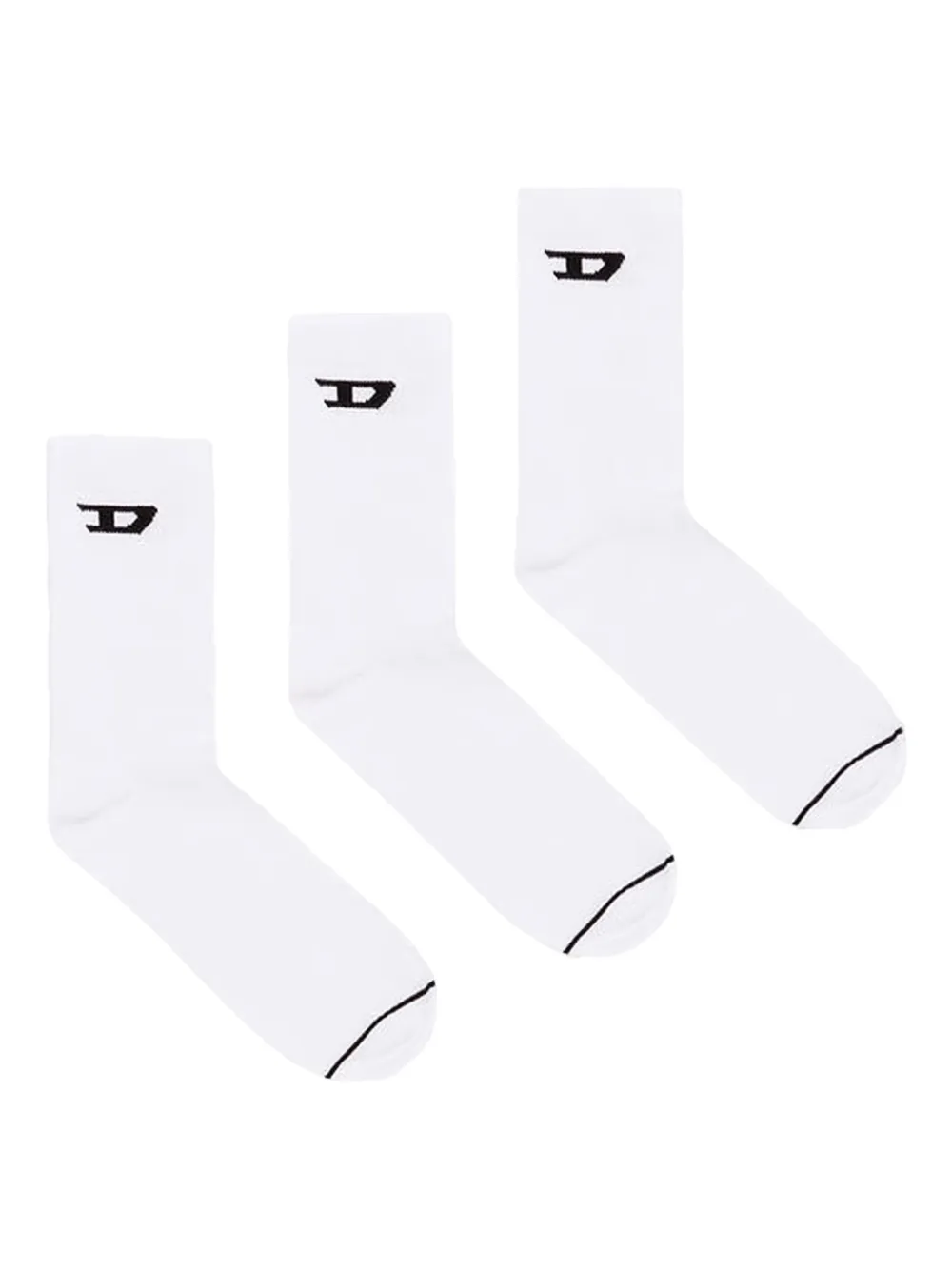 Diesel logo-embroidered ankle socks (pack of three) Wit