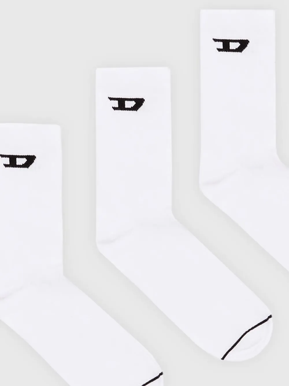 Diesel logo-embroidered ankle socks (pack of three) Wit