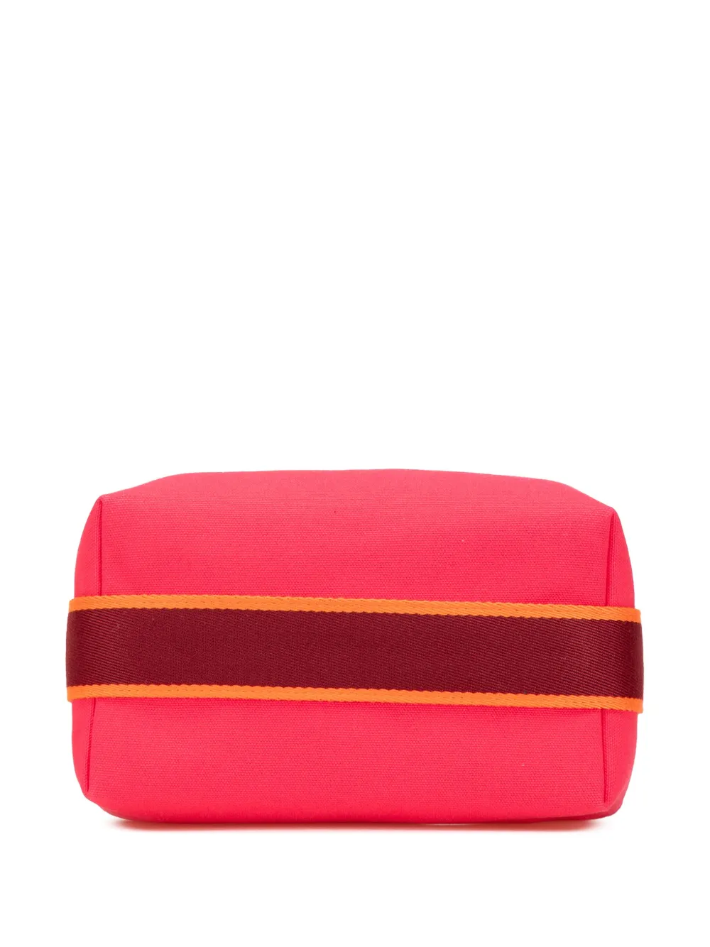 Pre-owned Hermes 2010-2024 Small Toile Bride A Brac Vanity Bag In Pink