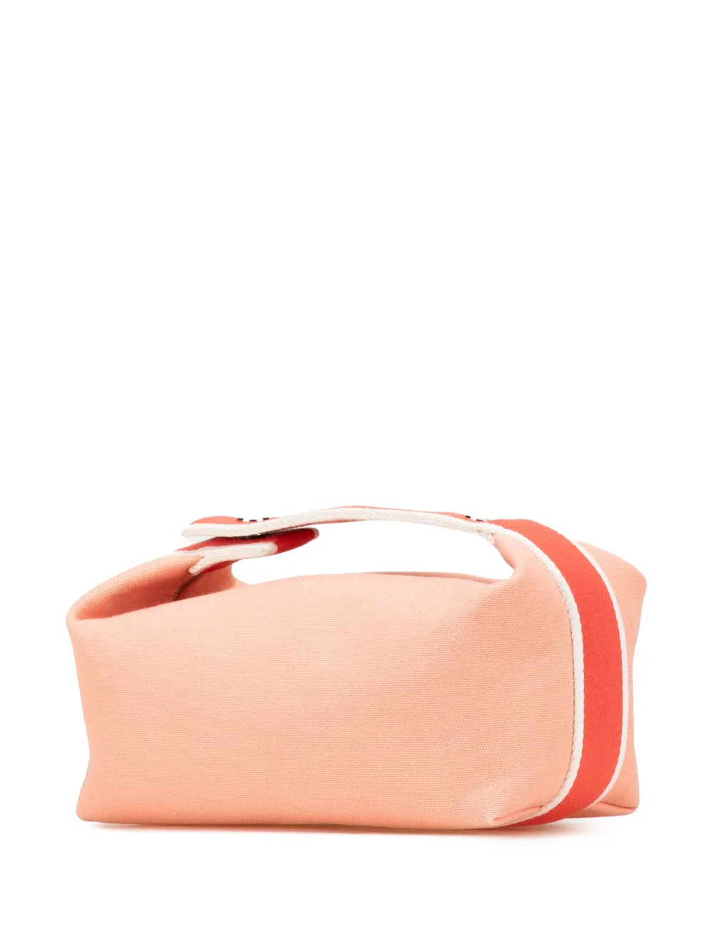 Pre-owned Hermes 2012-2024 Small Toile Bride A Brac Vanity Bag In Pink