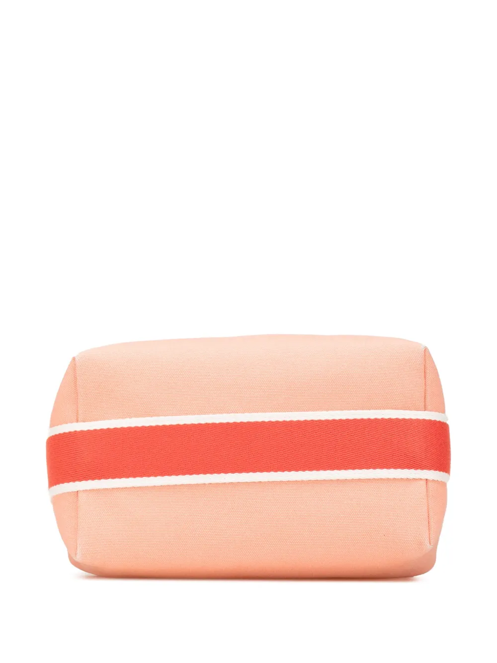 Pre-owned Hermes 2012-2024 Small Toile Bride A Brac Vanity Bag In Pink