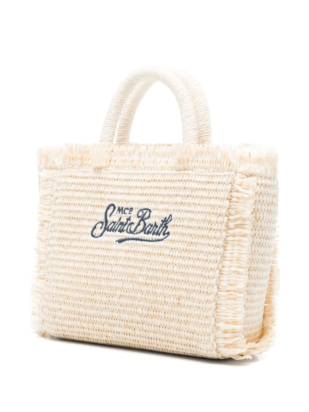 MC2 Saint Barth small embroidered-logo beach bag - Beige