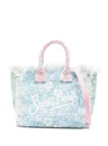 MC2 Saint Barth Mini Vanity floral-print fringed tote bag - Pink