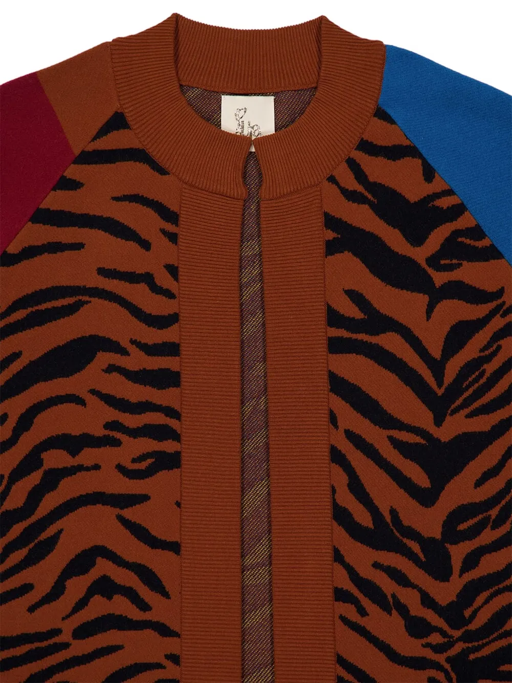 Paula Jacquard Oversized Cardigan In Brown