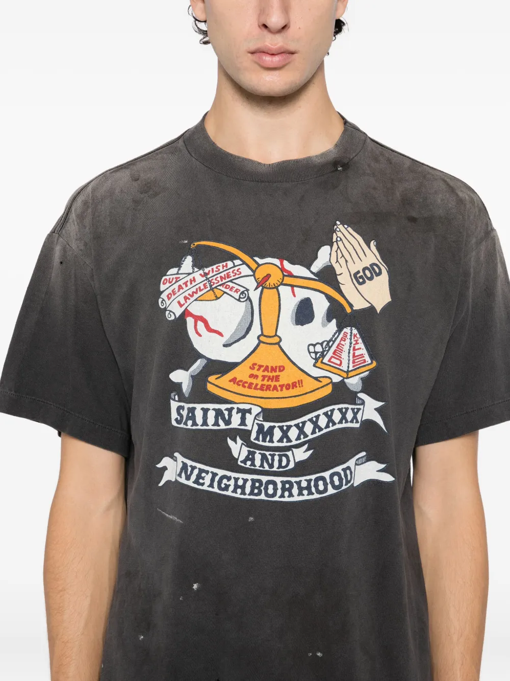 SAINT MXXXXXX T-shirt met grafische print Zwart