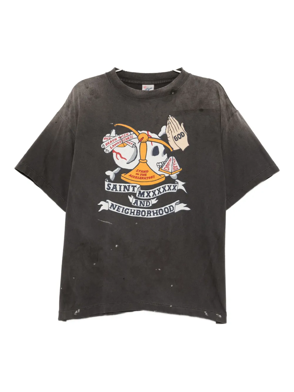 SAINT MXXXXXX graphic-print T-shirt | Black | Image 1