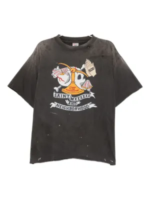 SAINT MXXXXXX x Lastman Door World Cotton T-shirt | Pink | FARFETCH