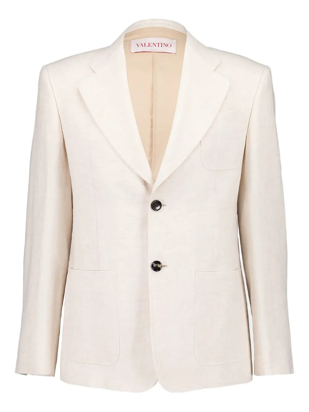 Valentino Garavani Linnen blazer met enkele rij knopen Wit