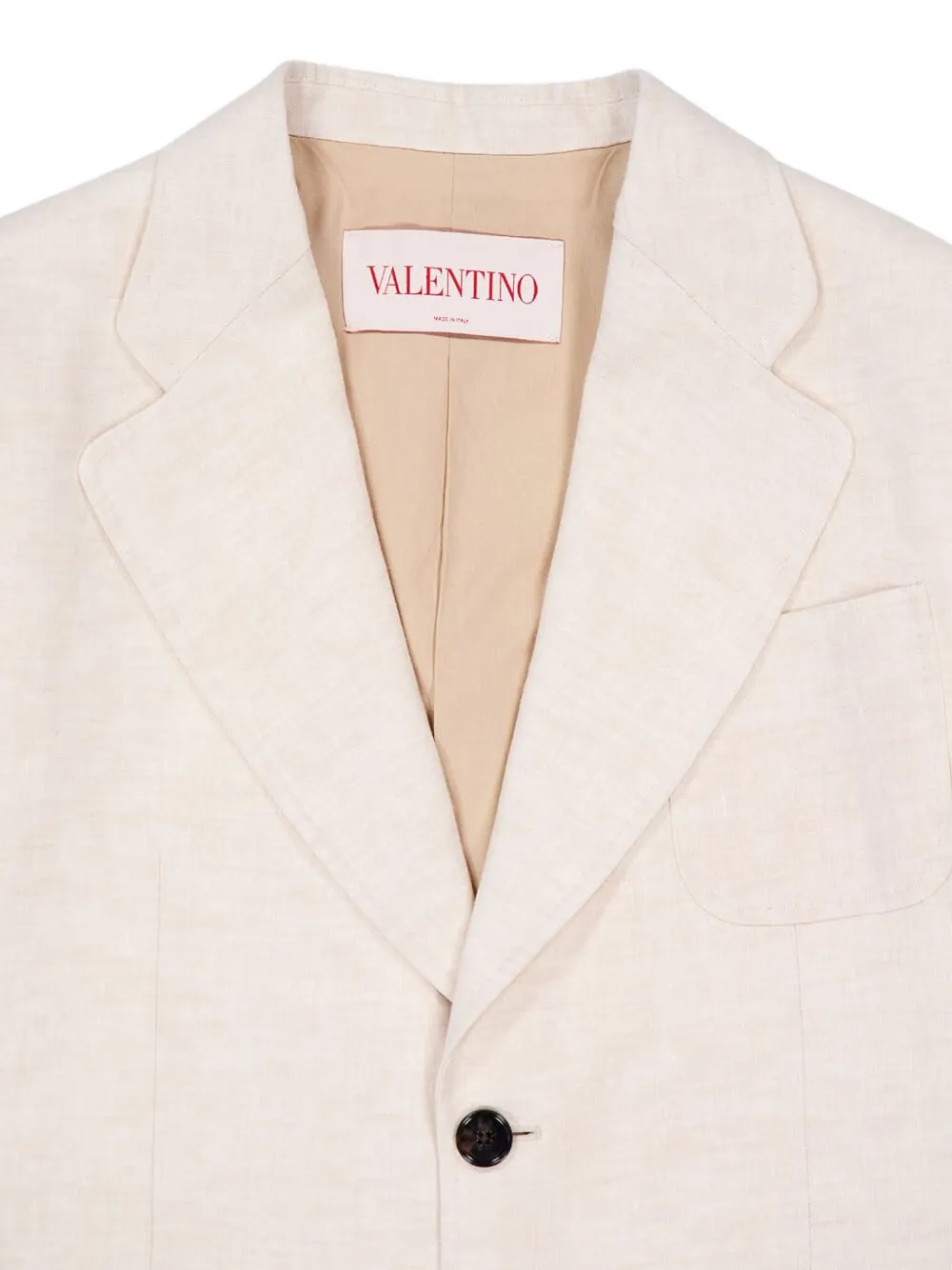 Valentino Garavani Linnen blazer met enkele rij knopen Wit