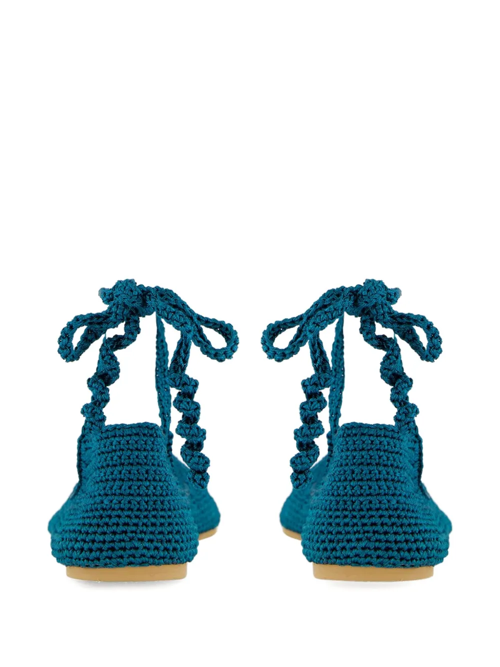 KASHURA CROCHET-KNIT FLAT BALLET SHOES 