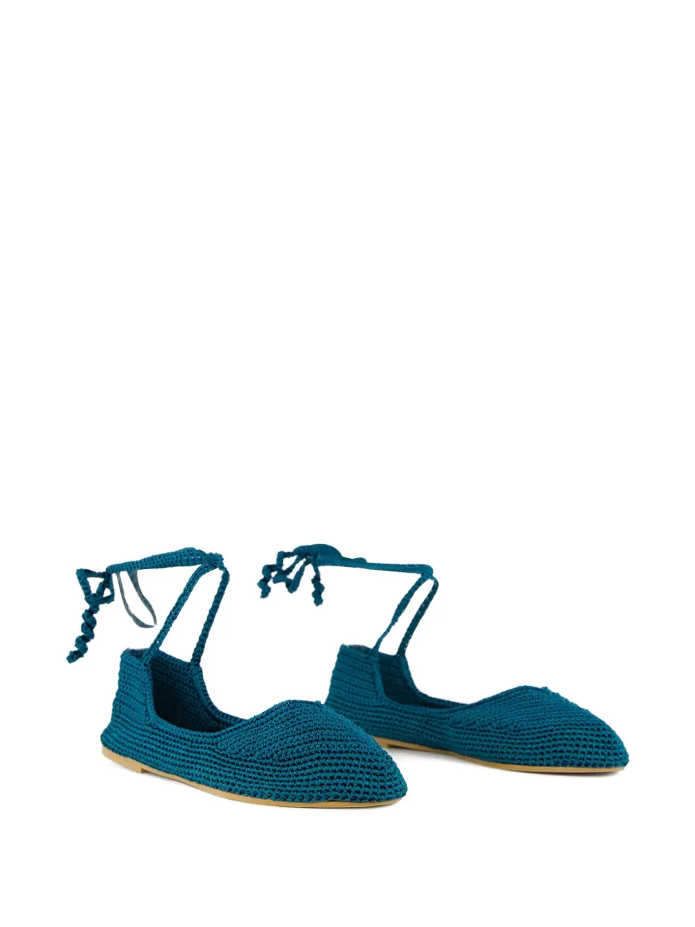 KASHURA CROCHET-KNIT FLAT BALLET SHOES 