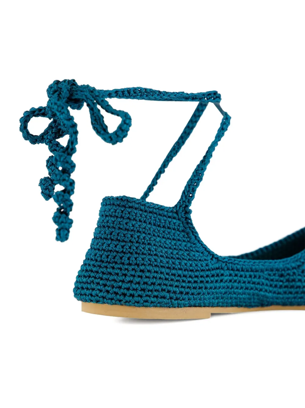 KASHURA CROCHET-KNIT FLAT BALLET SHOES 