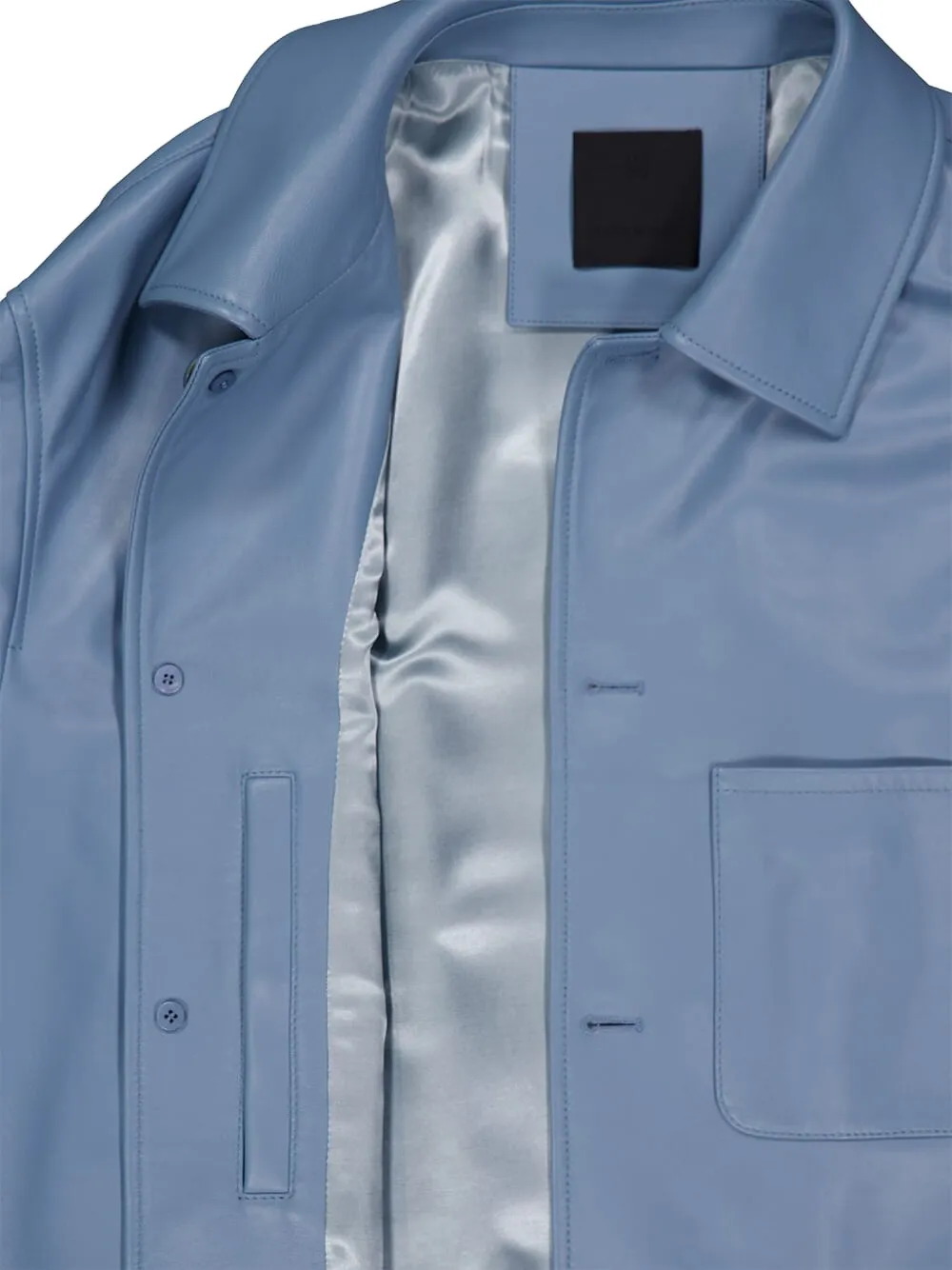 Givenchy Leren button-down overhemd Blauw
