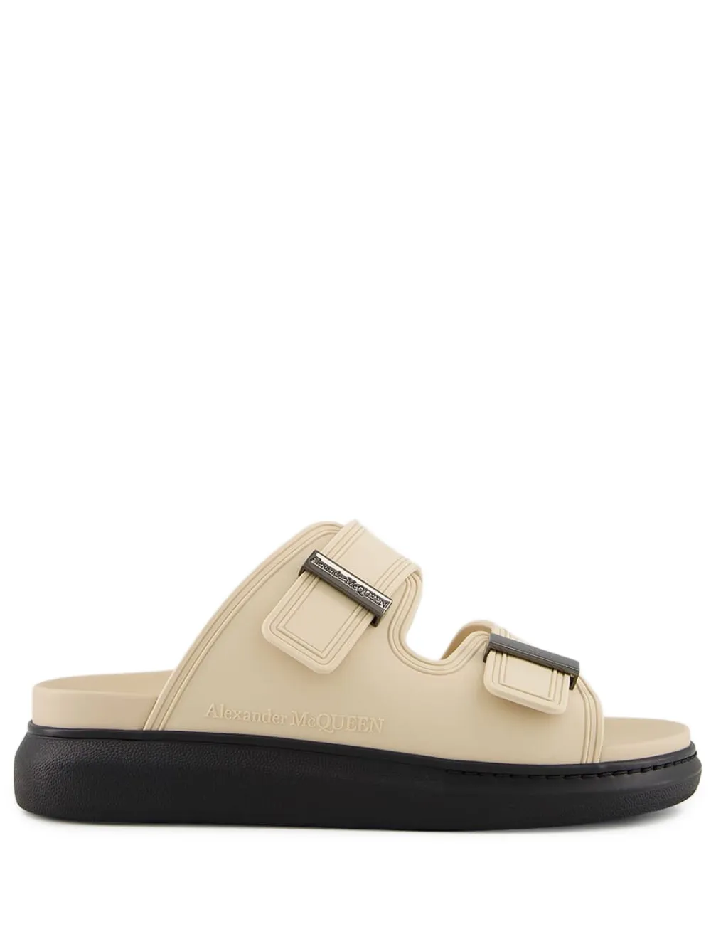 Alexander McQueen double-buckle slides | Neutrals | Image 1