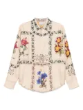 Pierre-Louis Mascia graphic-print silk shirt - Neutrals