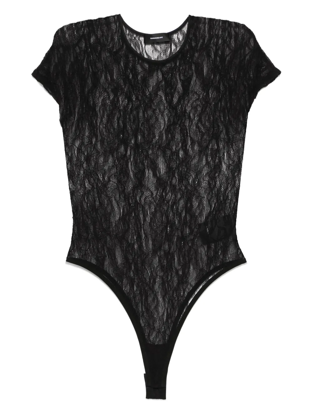 Shop Wardrobe.nyc Lace-detailing Bodysuit