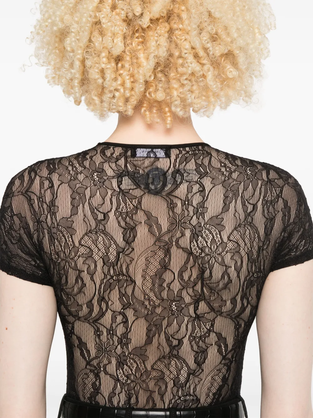 Shop Wardrobe.nyc Lace-detailing Bodysuit