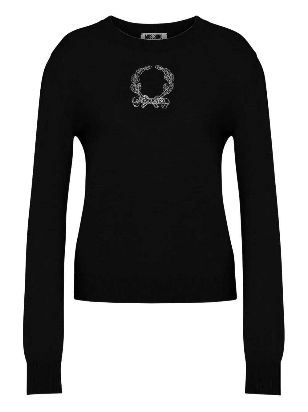 Moschino Laurel Crown trui met geborduurd logo Zwart