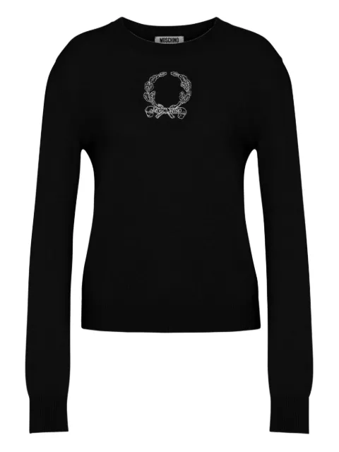 Moschino Laurel Crown embroidered logo sweater