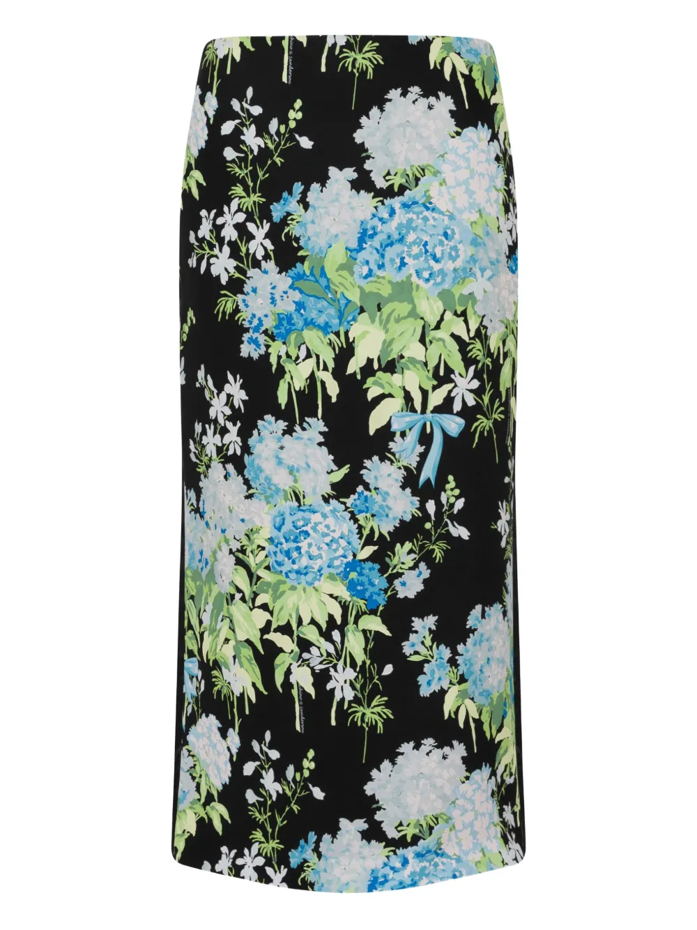 Moschino Midi-jurk met bloemenprint Zwart