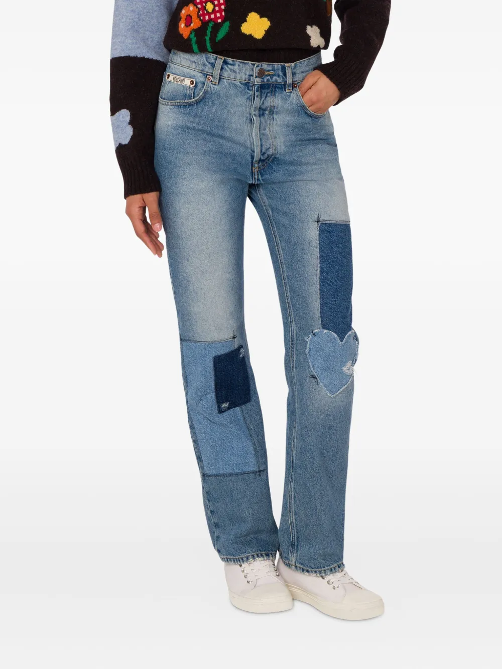 Moschino Jeans met patchwork Blauw