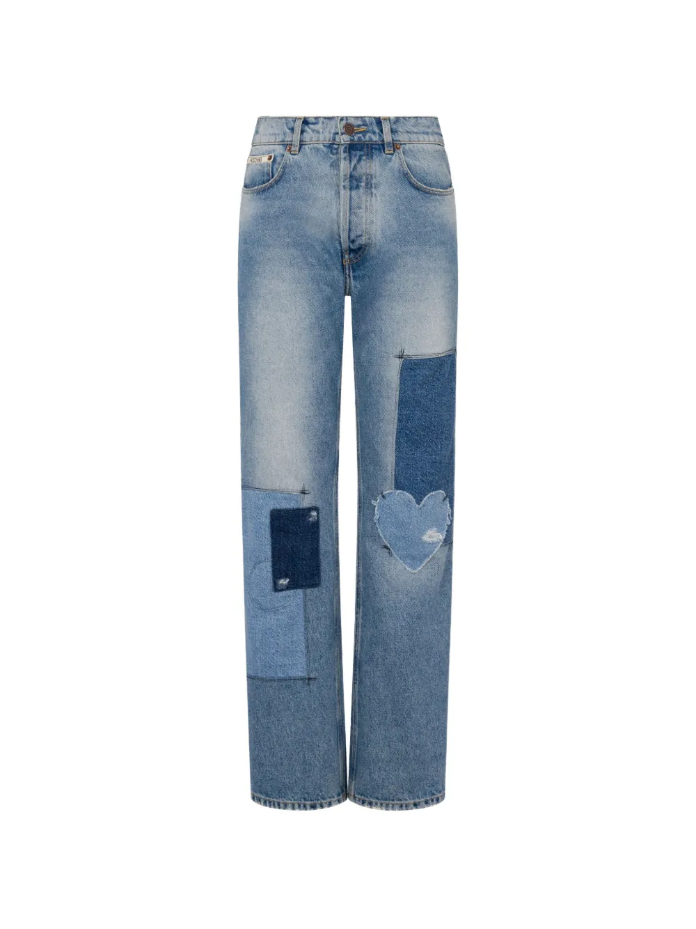 Moschino Jeans dritti con design patchwork - Blu