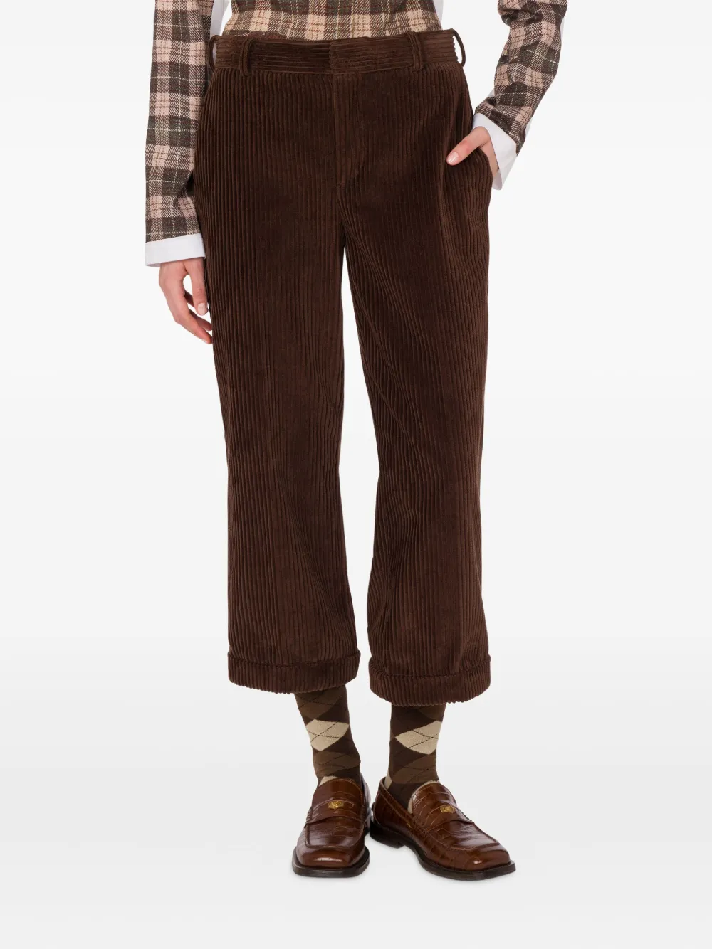 Moschino Ribfluwelen broek Bruin