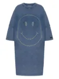 Moschino Smiley face-studded mini dress - Blue