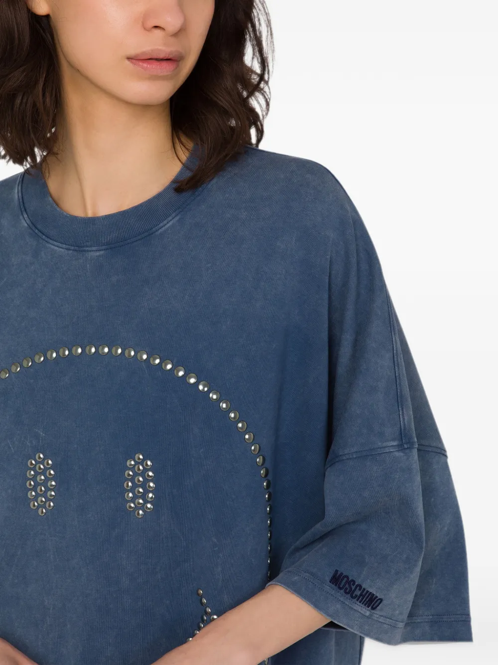 Moschino x Smiley katoenen mini-jurk Blauw