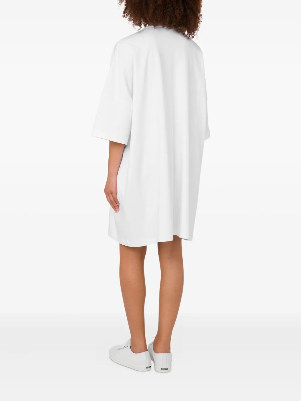 Moschino Logo-embroidered Mini Dress In White