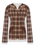 Moschino check-patterned cotton T-shirt - White