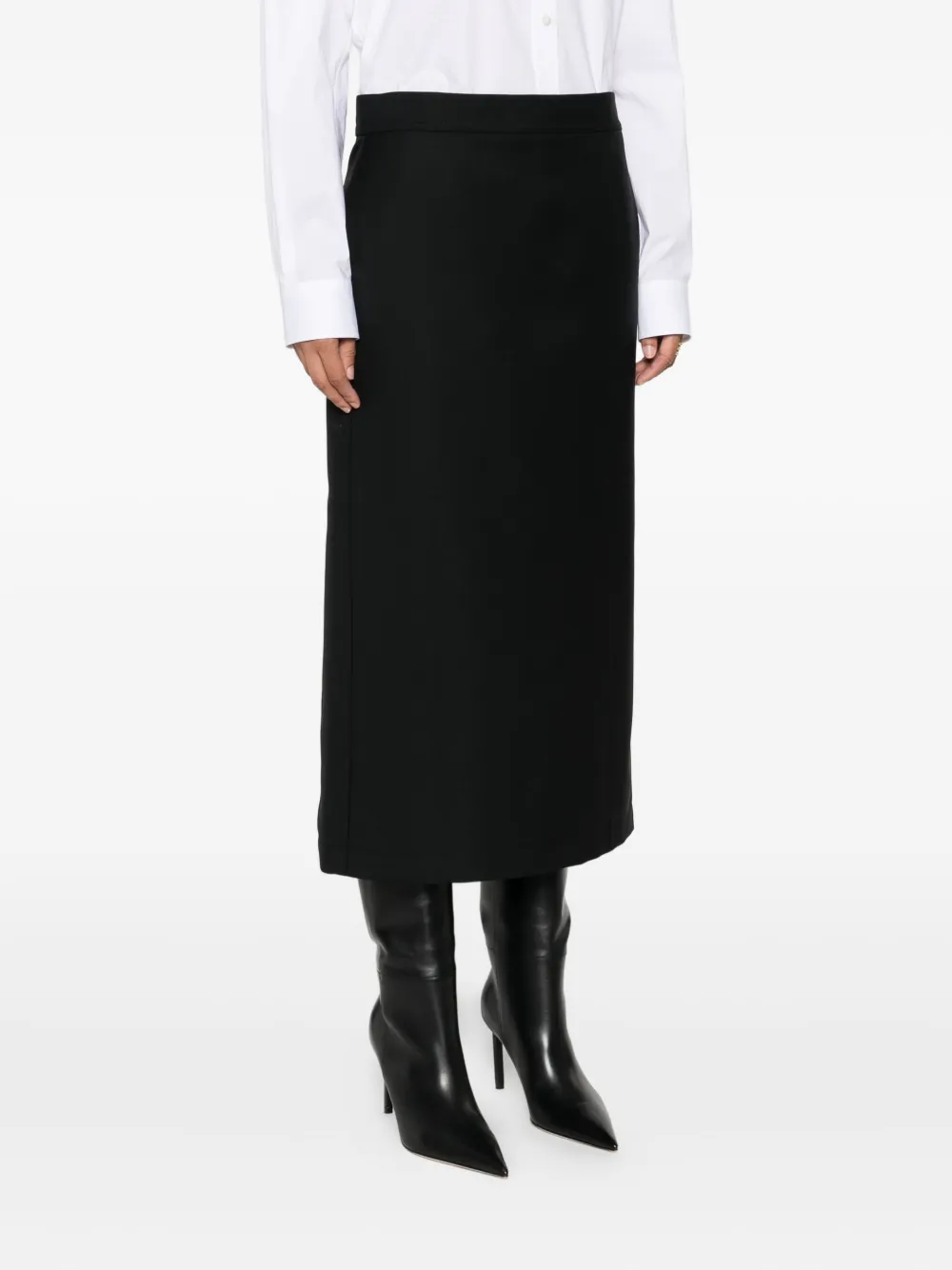 Moschino hem lined straight skirt Zwart