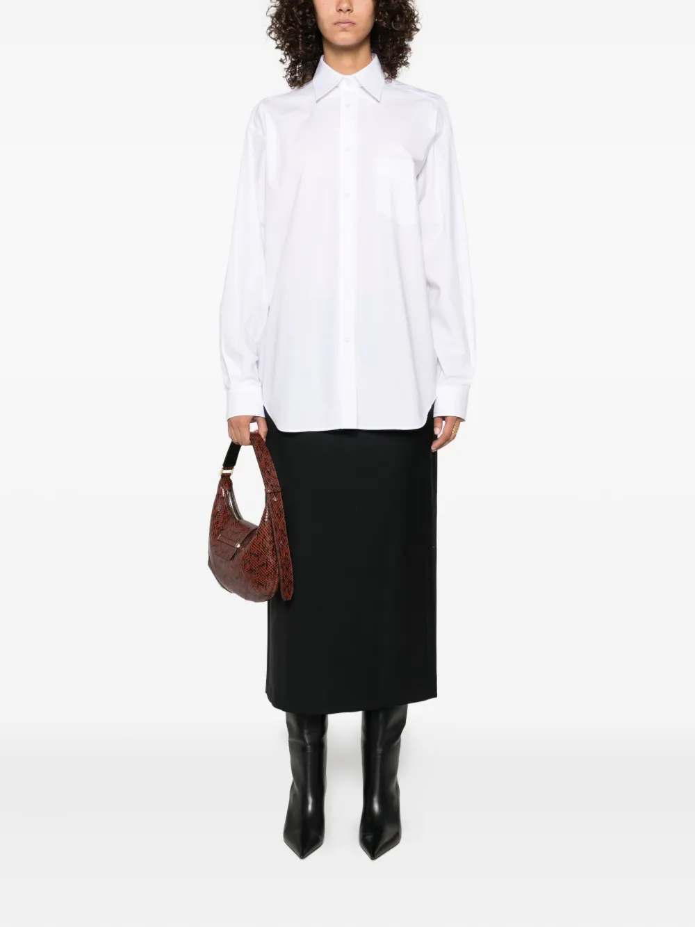 Moschino hem lined straight skirt Zwart
