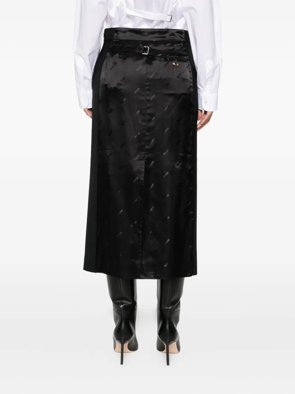 Moschino hem lined straight skirt Zwart