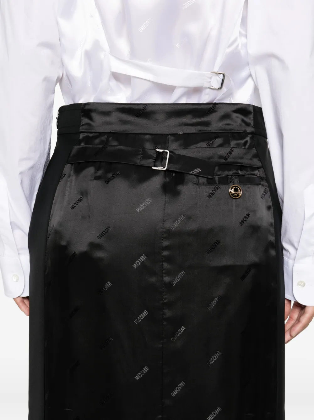 Moschino hem lined straight skirt Zwart