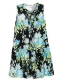 Moschino floral ruffled mini day dress - Black