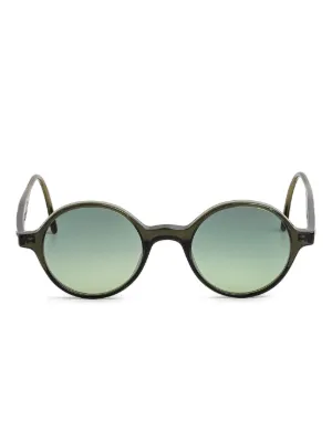 Moncler Eyewear Round Logo Sunglasses | Green | FARFETCH ZA