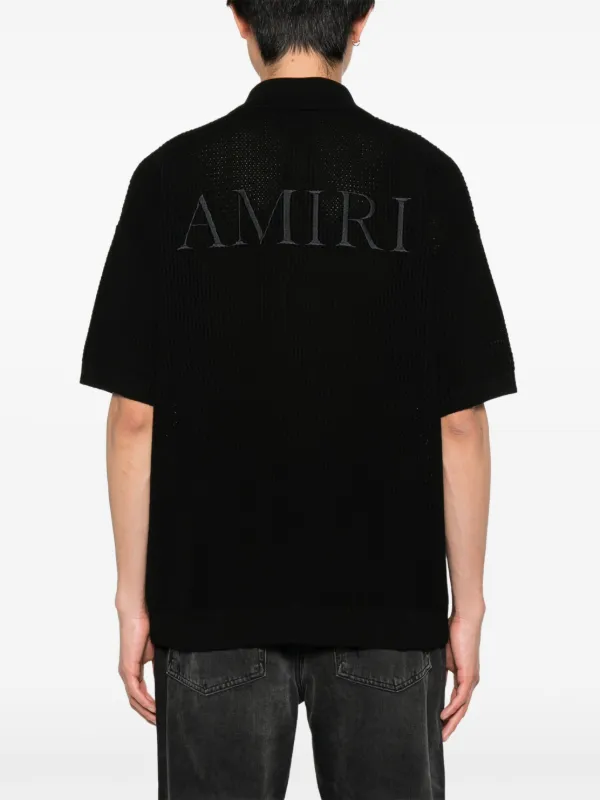 AMIRI crochet-knit Mesh Shirt | Black | FARFETCH