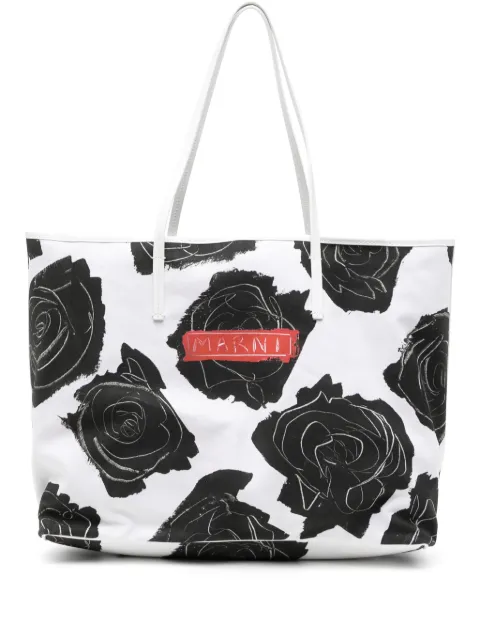 Marni large floral-printed tote bag