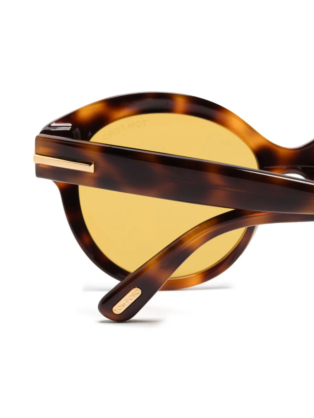 TOM FORD Eyewear Zonnebril met rond montuur Bruin